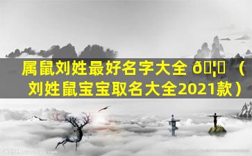 属鼠刘姓最好名字大全 🦟 （刘姓鼠宝宝取名大全2021款）